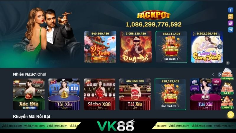 Những sảnh game đỉnh cao tại nhà cái VK88