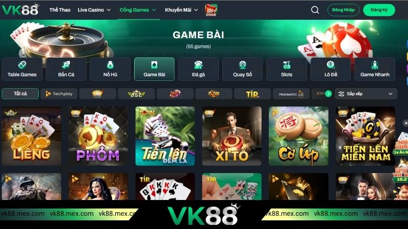 Sảnh Game bài VK88
